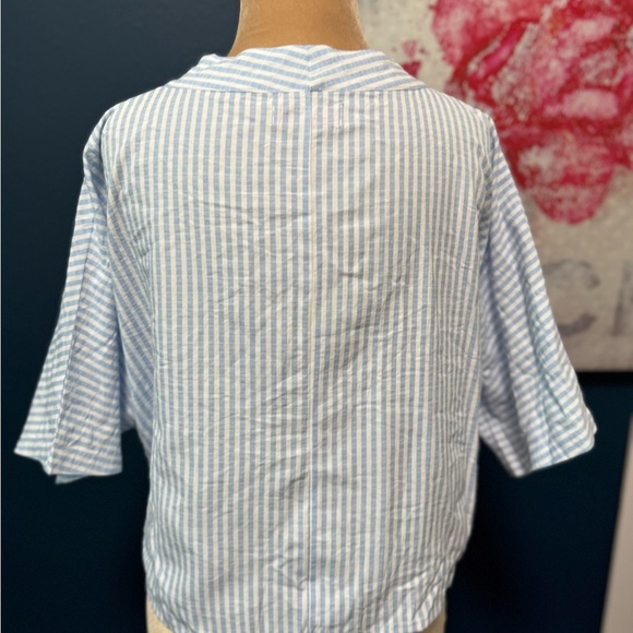 Buddy Love Blue Striped Button-Down Women's Top S - Picture 4 of 9